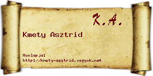 Kmety Asztrid névjegykártya